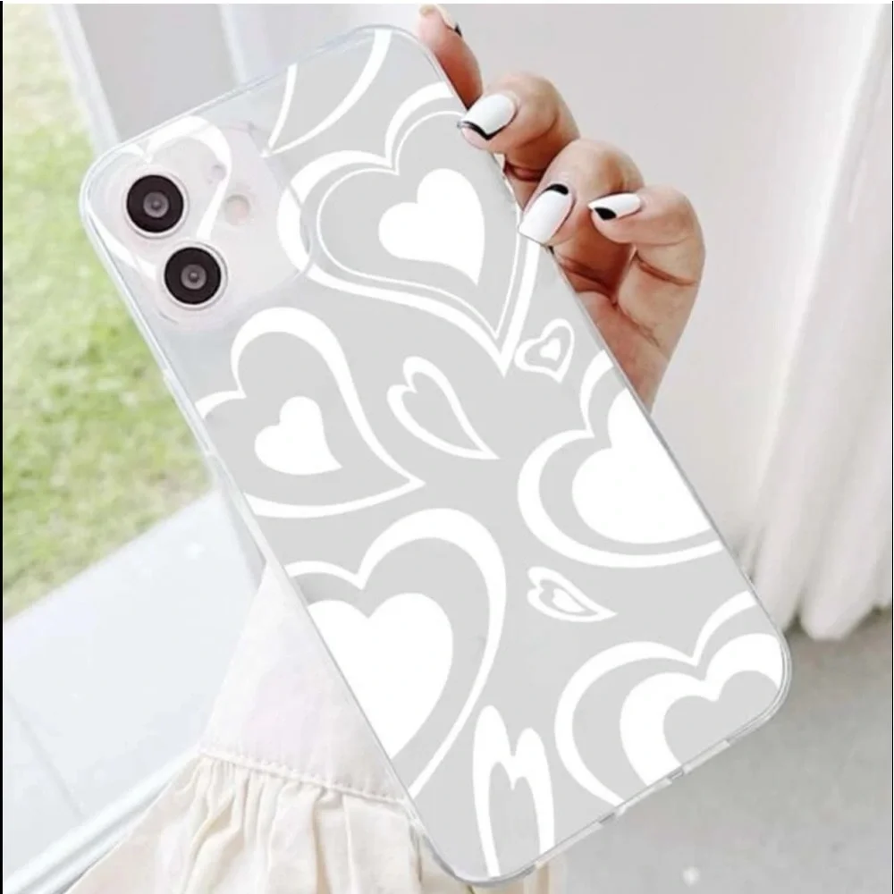 New Heart Pattern Clear Phone Case iPhone 12 Pro